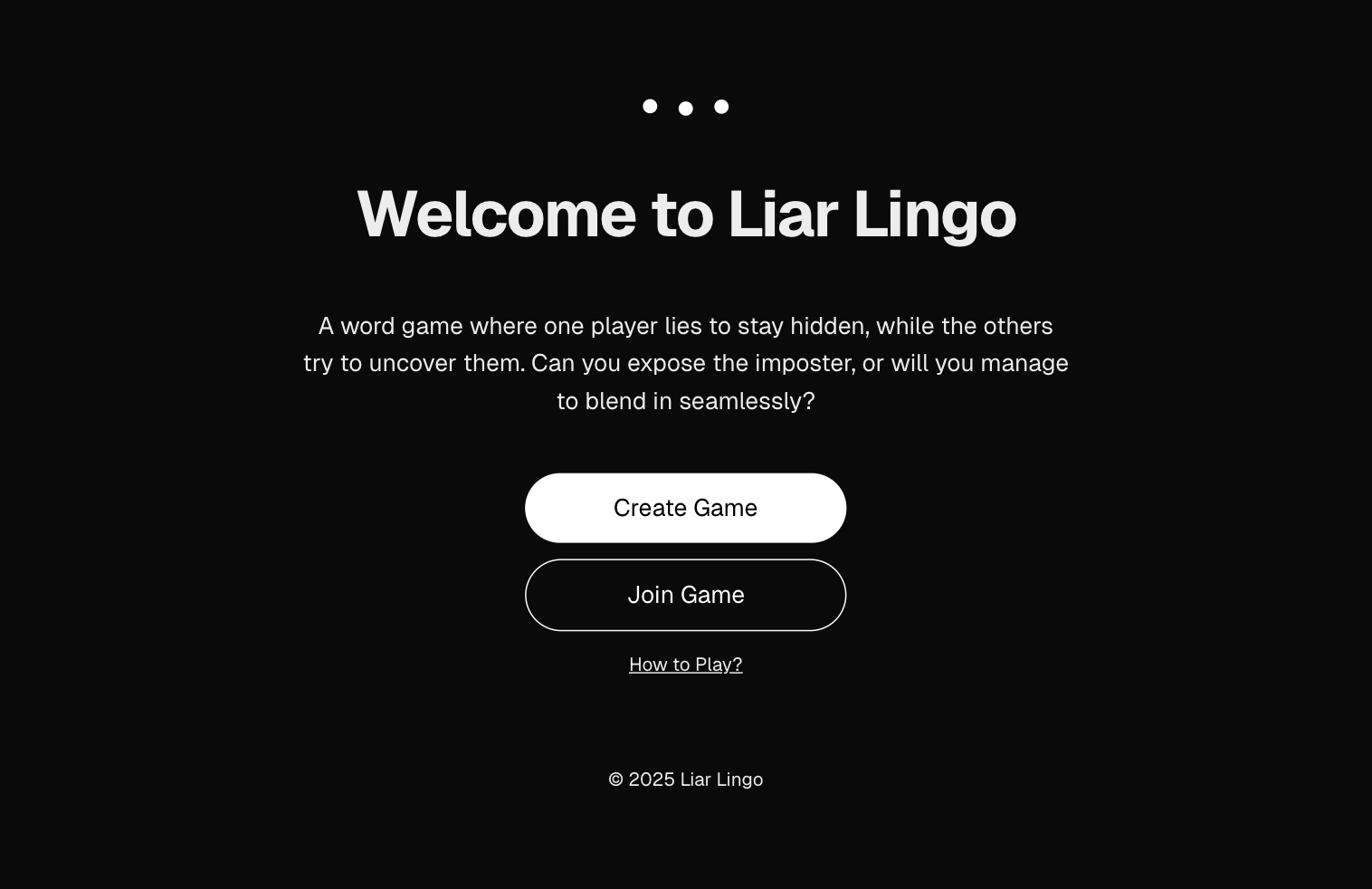 Screenshot of Liar-Lingo project