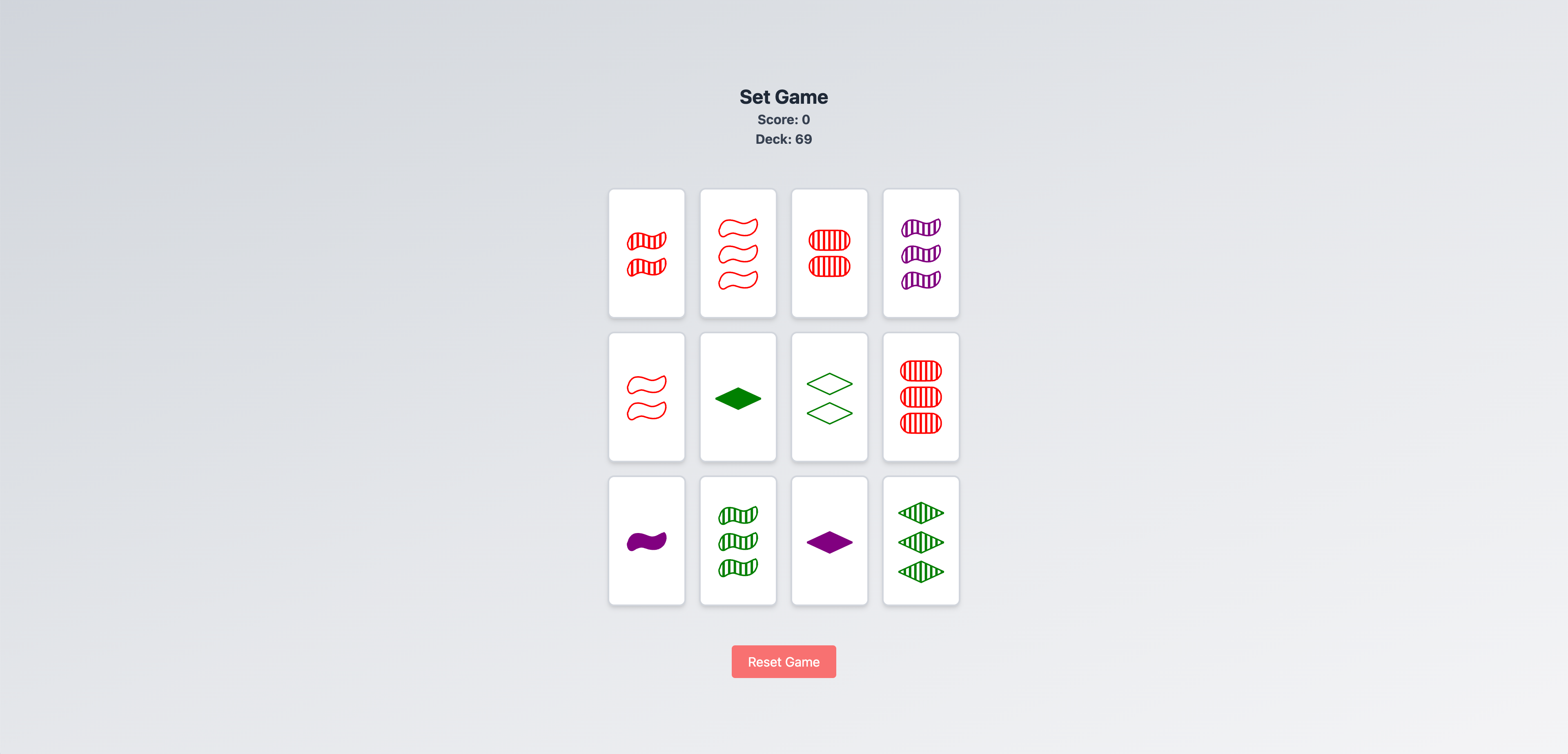 Screenshot of Set App project
